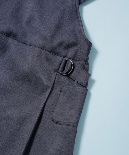 NANO universe（ナノユニバース）の「エプロン型ワンピース キッズ（ワンピース・キッズ・ネイビー/ライトベージュ・120/110）」の5枚目の写真