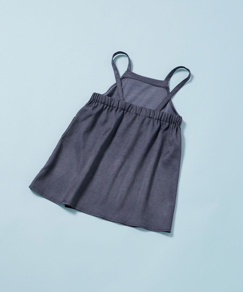 NANO universe（ナノユニバース）の「エプロン型ワンピース キッズ（ワンピース・キッズ・ネイビー/ライトベージュ・120/110）」の3枚目の写真