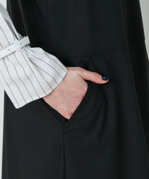 FRAPBOIS（フラボア）の「スムースカラー ジャンパースカート（ジャンパースカート・レディース・ブラック/グリーン系その他・1/0）」の3枚目の写真