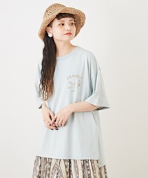 CUBE SUGAR（キューブシュガー）の「天竺 パウダー加工 ビッグプリントTシャツ（Tシャツ/カットソー）」