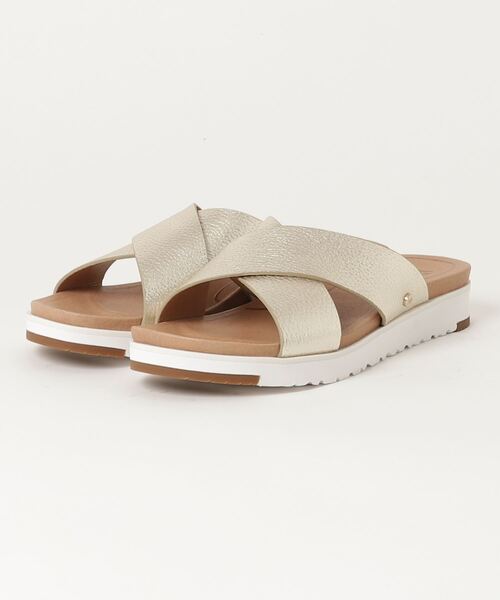 【UGG】クロスストラップ スライドサンダル ブラウン　25センチ UGG アグ スライドサンダル キャップトレイル ストラップ