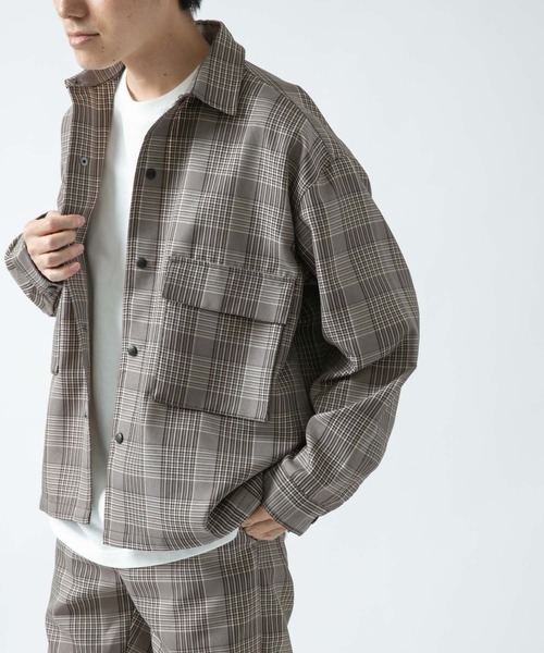 ITEMS URBANRESEARCH（アイテムズ アーバンリサーチ）の「先染めチェック CPOジャケット（その他アウター・メンズ・ブラウン/グレー/ベージュ・LARGE/MEDIUM）」の8枚目の写真