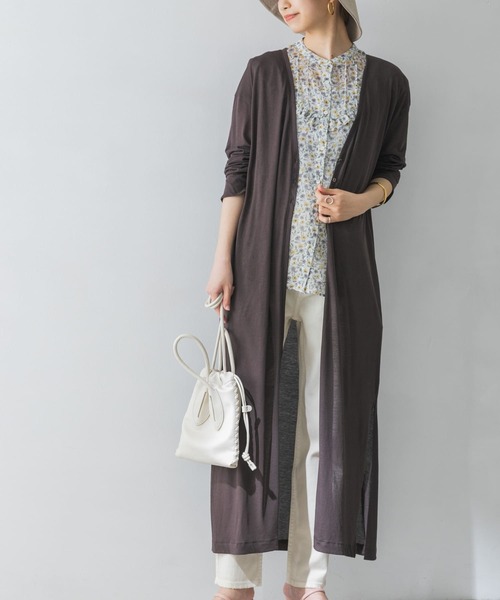 URBAN RESEARCH（アーバンリサーチ）の「カットソーロングカーディガン（カーディガン/ボレロ・レディース・ベージュ系その他/ブラウン/カーキ・FREE）」の2枚目の写真