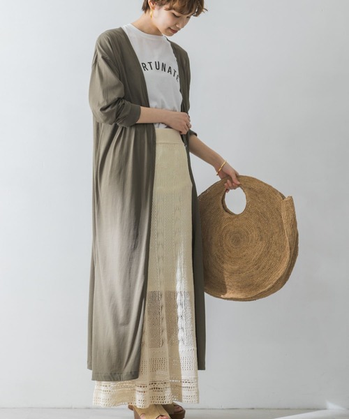 URBAN RESEARCH（アーバンリサーチ）の「カットソーロングカーディガン（カーディガン/ボレロ・レディース・ベージュ系その他/ブラウン/カーキ・FREE）」の8枚目の写真