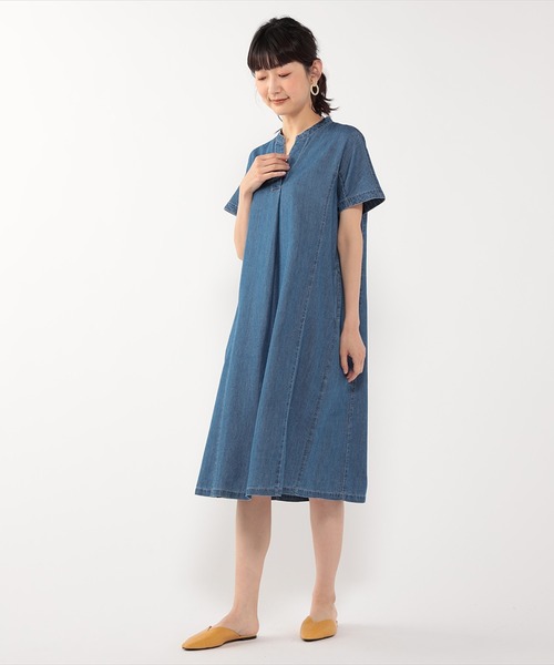 テンセルデニムワンピース