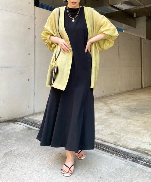 DouDou(ドゥドゥ)の「肩タック切替ワンピース(ワンピース・レディース・ブラック/グリーン/アイボリー・FREE)」の2枚目の写真