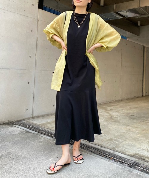 DouDou(ドゥドゥ)の「肩タック切替ワンピース(ワンピース・レディース・ブラック/グリーン/アイボリー・FREE)」の7枚目の写真