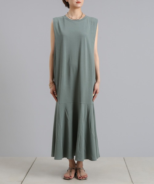 DouDou(ドゥドゥ)の「肩タック切替ワンピース(ワンピース・レディース・ブラック/グリーン/アイボリー・FREE)」の6枚目の写真