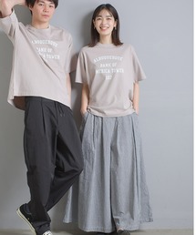 ユニセックス バイオ加工 綿100％プリント半袖Tシャツ