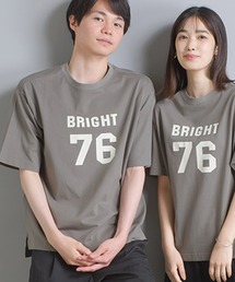 ユニセックス バイオ加工 綿100%プリント半袖Tシャツ