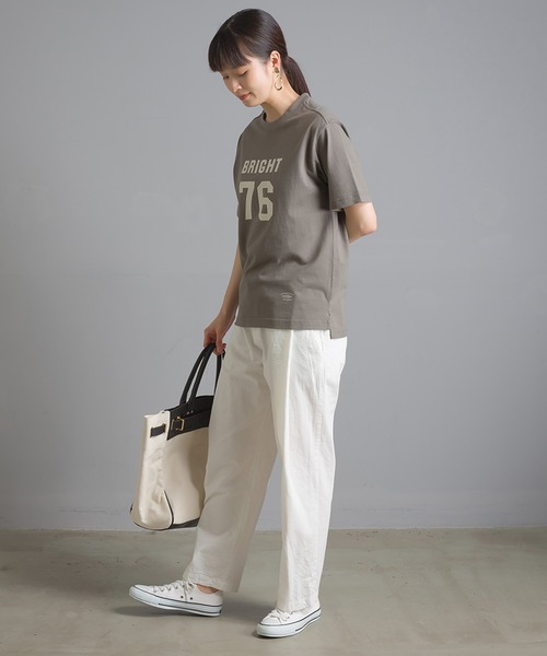 OMNES（オムネス）の「ユニセックス バイオ加工 綿100％プリント半袖Tシャツ（Tシャツ/カットソー・レディース・ホワイト/ブラック/イエロー/ピンクベージュ/チャコール・SMALL/MEDIUM/LARGE/X-LARGE）」の12枚目の写真