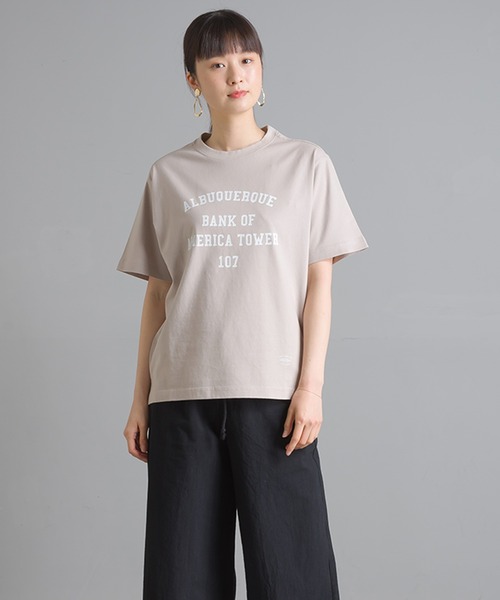 OMNES（オムネス）の「ユニセックス バイオ加工 綿100％プリント半袖Tシャツ（Tシャツ/カットソー・レディース・ホワイト/ブラック/イエロー/ピンクベージュ/チャコール・SMALL/MEDIUM/LARGE/X-LARGE）」の9枚目の写真