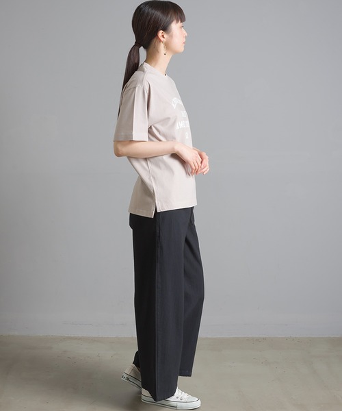 OMNES（オムネス）の「ユニセックス バイオ加工 綿100％プリント半袖Tシャツ（Tシャツ/カットソー・レディース・ホワイト/ブラック/イエロー/ピンクベージュ/チャコール・SMALL/MEDIUM/LARGE/X-LARGE）」の14枚目の写真