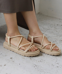 REAL CUBE | レースアッププラットフォームサンダル(サンダル)