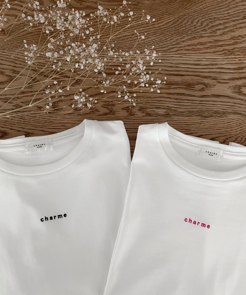 charme by remer（シャルム バイ リメール）の「【charme】mini ロゴ刺繍 Tee（Tシャツ/カットソー・レディース・ホワイト/ホワイト系その他・FREE）」の9枚目の写真