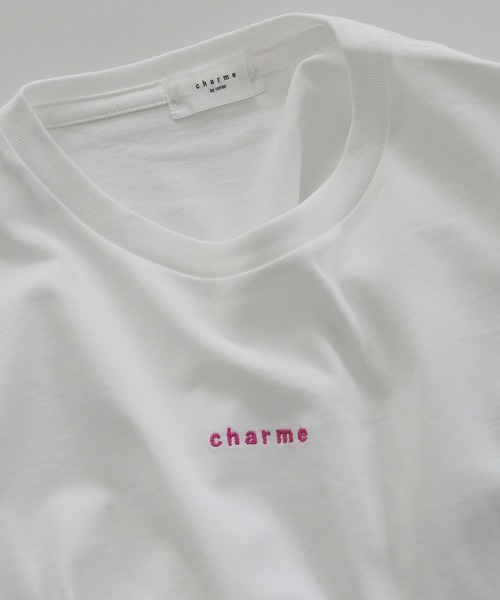 charme by remer（シャルム バイ リメール）の「【charme】mini ロゴ刺繍 Tee（Tシャツ/カットソー・レディース・ホワイト/ホワイト系その他・FREE）」の3枚目の写真