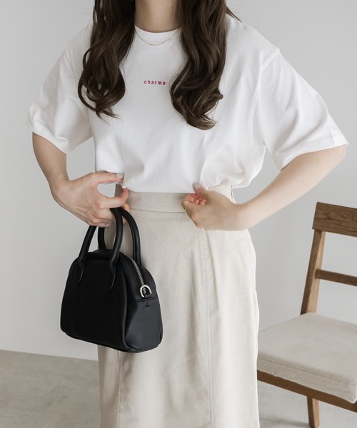 charme by remer（シャルム バイ リメール）の「【charme】mini ロゴ刺繍 Tee（Tシャツ/カットソー・レディース・ホワイト/ホワイト系その他・FREE）」の7枚目の写真