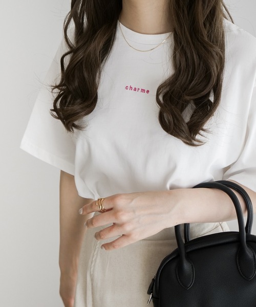 charme by remer（シャルム バイ リメール）の「【charme】mini ロゴ刺繍 Tee（Tシャツ/カットソー・レディース・ホワイト/ホワイト系その他・FREE）」の8枚目の写真