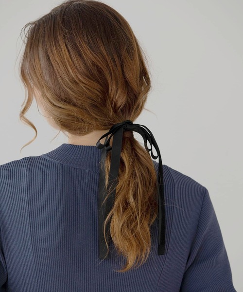 MIELI INVARIANT（ミエリインヴァリアント）の「Ribbon Tape Hair Rubber（ヘアゴム・レディース・ブラック/アイボリー・FREE）」の14枚目の写真