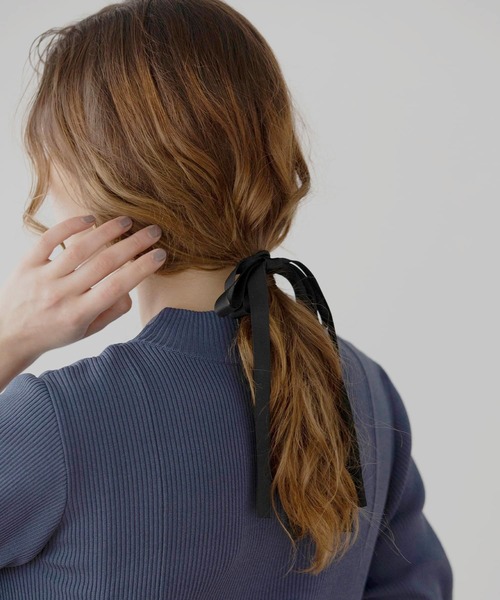 MIELI INVARIANT（ミエリインヴァリアント）の「Ribbon Tape Hair Rubber（ヘアゴム・レディース・ブラック/アイボリー・FREE）」の13枚目の写真