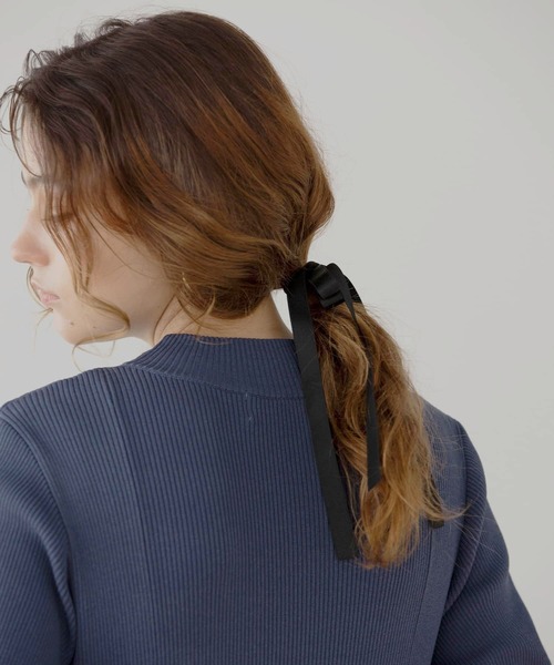 MIELI INVARIANT（ミエリインヴァリアント）の「Ribbon Tape Hair Rubber（ヘアゴム・レディース・ブラック/アイボリー・FREE）」の12枚目の写真