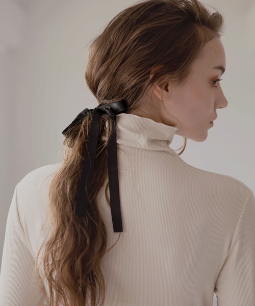 MIELI INVARIANT（ミエリインヴァリアント）の「Ribbon Tape Hair Rubber（ヘアゴム・レディース・ブラック/アイボリー・FREE）」の16枚目の写真