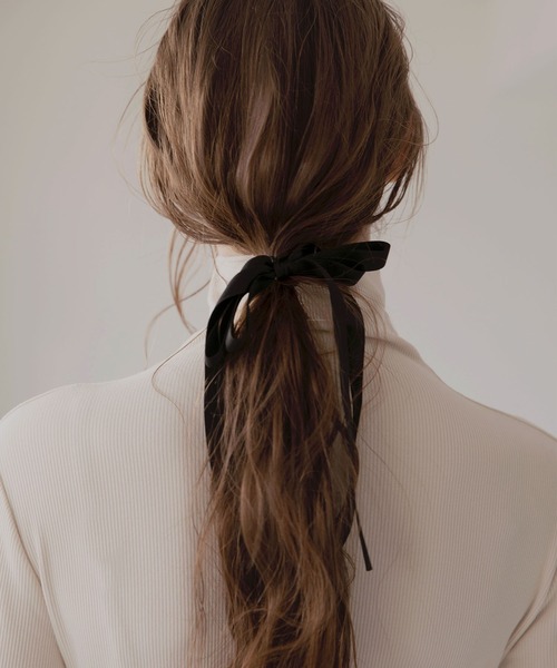 MIELI INVARIANT（ミエリインヴァリアント）の「Ribbon Tape Hair Rubber（ヘアゴム・レディース・ブラック/アイボリー・FREE）」の15枚目の写真