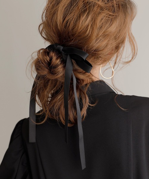 MIELI INVARIANT（ミエリインヴァリアント）の「Ribbon Tape Hair Rubber（ヘアゴム・レディース・ブラック/アイボリー・FREE）」の18枚目の写真