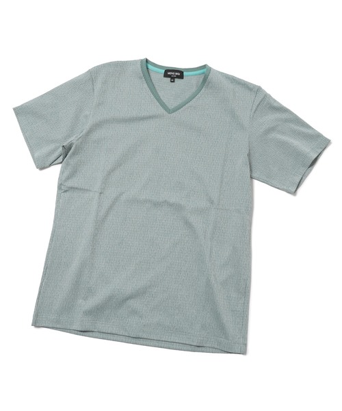 MEN'S BIGI(メンズビギ)の「【DRYMASTER(ドライマスター)】ジャガードTシャツ made in japan(Tシャツ/カットソー・メンズ・ミント/ライトグレー/ネイビー・02/01/03)」の6枚目の写真