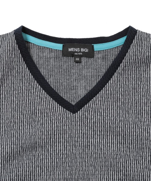 MEN'S BIGI(メンズビギ)の「【DRYMASTER(ドライマスター)】ジャガードTシャツ made in japan(Tシャツ/カットソー・メンズ・ミント/ライトグレー/ネイビー・02/01/03)」の9枚目の写真