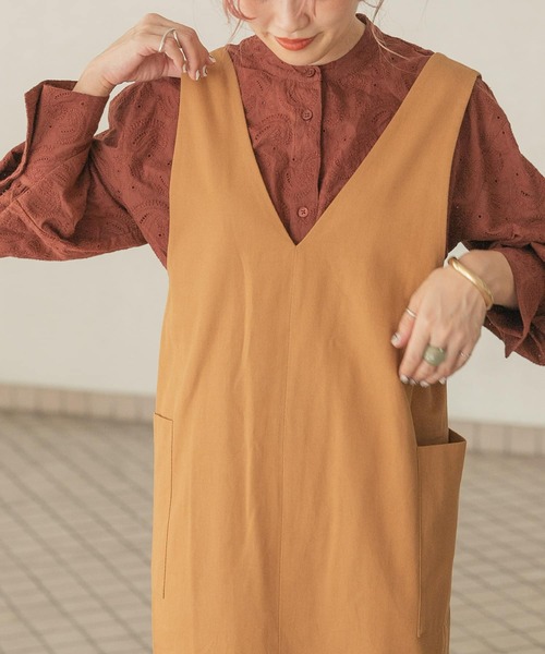 ITEMS URBANRESEARCH（アイテムズ アーバンリサーチ）の「2WAYジャンパースカート（ジャンパースカート・レディース・キャメル/ライトインディゴブルー/ブラック/インディゴブルー・FREE/SMALL）」の10枚目の写真