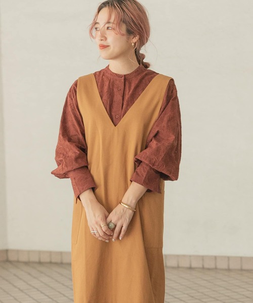 ITEMS URBANRESEARCH（アイテムズ アーバンリサーチ）の「2WAYジャンパースカート（ジャンパースカート・レディース・キャメル/ライトインディゴブルー/ブラック/インディゴブルー・FREE/SMALL）」の14枚目の写真