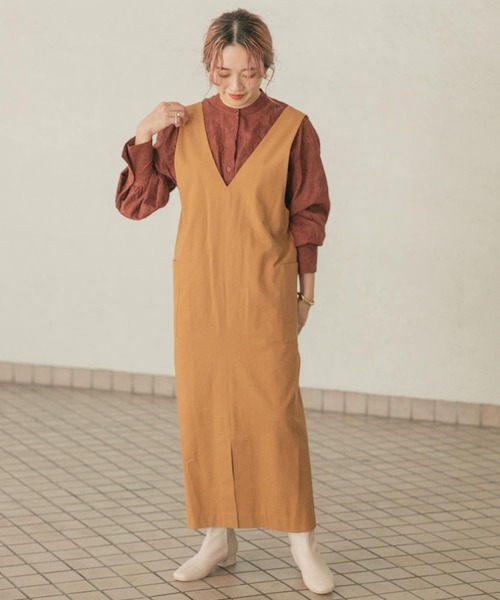 ITEMS URBANRESEARCH（アイテムズ アーバンリサーチ）の「2WAYジャンパースカート（ジャンパースカート・レディース・キャメル/ライトインディゴブルー/ブラック/インディゴブルー・FREE/SMALL）」の16枚目の写真