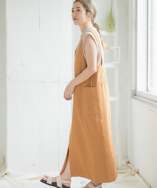 ITEMS URBANRESEARCH（アイテムズ アーバンリサーチ）の「2WAYジャンパースカート（ジャンパースカート・レディース・キャメル/ライトインディゴブルー/ブラック/インディゴブルー・FREE/SMALL）」の21枚目の写真