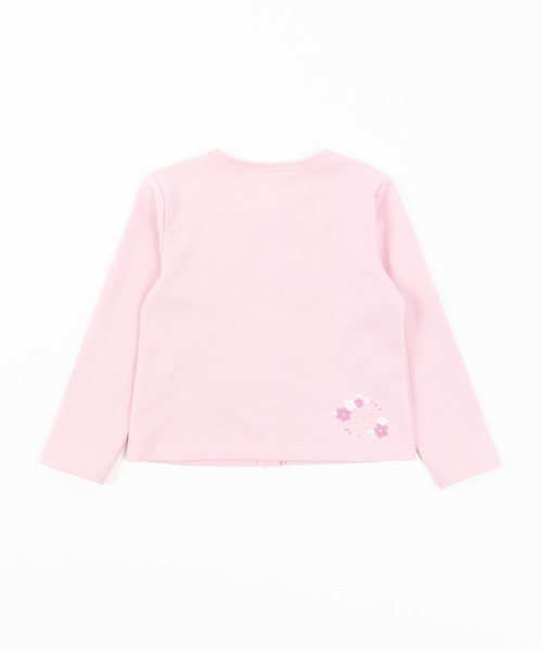 KP(ケーピー)の「リボン付きストレッチミニ裏毛ガーディガン(100-130cm)(カーディガン/ボレロ・キッズ・ピンク/オートミール/ブルー系その他・110cm/100cm/120cm/130cm)」の5枚目の写真