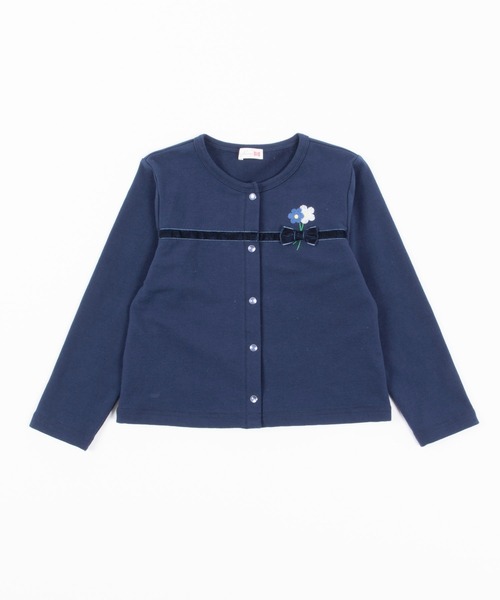 KP(ケーピー)の「リボン付きストレッチミニ裏毛ガーディガン(100-130cm)(カーディガン/ボレロ・キッズ・ピンク/オートミール/ブルー系その他・110cm/100cm/120cm/130cm)」の12枚目の写真