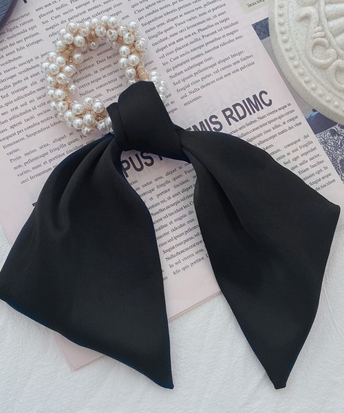 florist（フローリスト）の「トレンド透け感リボン×ホワイトパールヘアゴム（ヘアゴム・レディース・ホワイト系その他2/ピンク系その他2/ライトブラウン/ブラック系その他2/ホワイト系その他3/ライトブルー/ピンク系その他3/ブラック系その他3/ブラック系その他4/ホワイト系その他4/ブラック系その他5/ブラック系その他6・FREE）」の6枚目の写真