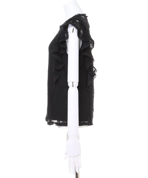 INGNI(イング)の「レースフリルトップス(Tシャツ/カットソー・レディース・モカ/オフホワイト/ブラック・M)」の5枚目の写真