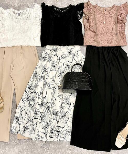 INGNI(イング)の「レースフリルトップス(Tシャツ/カットソー・レディース・モカ/オフホワイト/ブラック・M)」の10枚目の写真