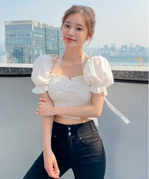 CHUU リボンオフショルブラウス