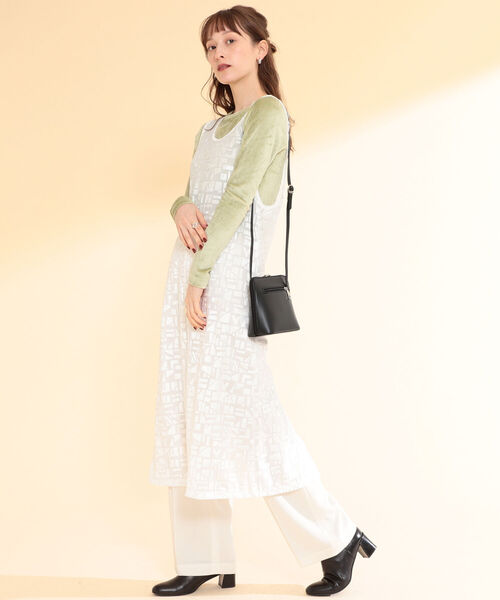 Ray BEAMS（レイビームス）の「Ray BEAMS / オパールプリント ノースリーブ ワンピース（ワンピース・レディース・グリーン系その他2/オレンジ/ホワイト・ONE SIZE）」の4枚目の写真