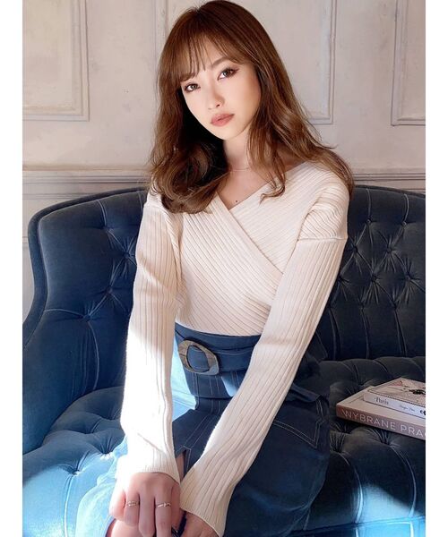 RESEXXY(リゼクシー)の「カシュクールニットトップス(ニット/セーター・レディース・ベージュ/レッド/ブラック/アイボリー・FREE)」の15枚目の写真