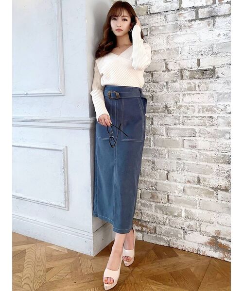 RESEXXY(リゼクシー)の「カシュクールニットトップス(ニット/セーター・レディース・ベージュ/レッド/ブラック/アイボリー・FREE)」の20枚目の写真