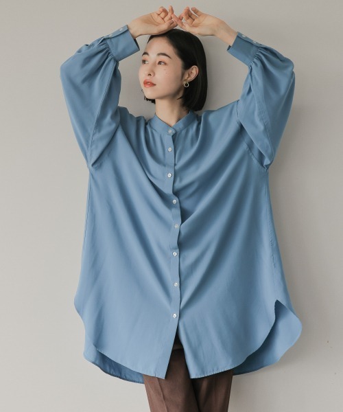 LOWRYS FARM(ローリーズファーム)の「バンドカラーチュニックシャツ 214841(シャツ/ブラウス・レディース・グレー/オフホワイト/ブルー・FREE)」の11枚目の写真