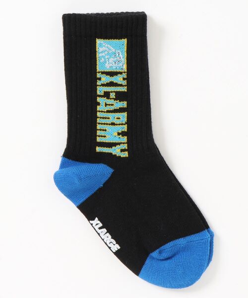 XLARGE KIDS（エクストララージキッズ）の「XL-ARMYロゴクルーソックス【日本製】（ソックス/靴下・キッズ・ホワイト/オレンジ/ブラック・13-15cm/15-17cm/17-19cm/19-21cm）」の4枚目の写真