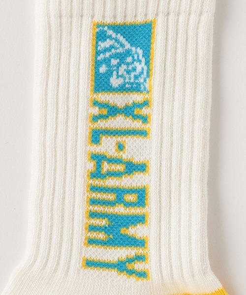 XLARGE KIDS（エクストララージキッズ）の「XL-ARMYロゴクルーソックス【日本製】（ソックス/靴下・キッズ・ホワイト/オレンジ/ブラック・13-15cm/15-17cm/17-19cm/19-21cm）」の7枚目の写真