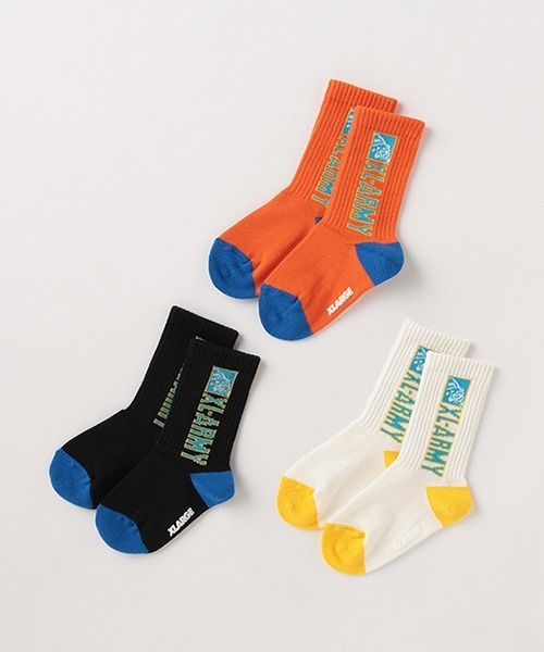 XLARGE KIDS（エクストララージキッズ）の「XL-ARMYロゴクルーソックス【日本製】（ソックス/靴下・キッズ・ホワイト/オレンジ/ブラック・13-15cm/15-17cm/17-19cm/19-21cm）」の10枚目の写真