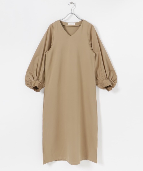 SENSE OF PLACE by URBAN RESEARCH(センスオブプレイスバイアーバンリサーチ)の「Vネックポンチワンピース(ワンピース・レディース・ベージュ/ネイビー/カーキ・ONE)」の15枚目の写真