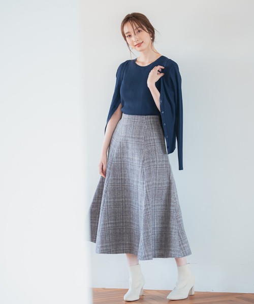 Andemiu（アンデミュウ）の「ツイードフレアスカート228257（スカート・レディース・ブラック/イエロー/ブルー/グレー・SMALL/MEDIUM）」の6枚目の写真