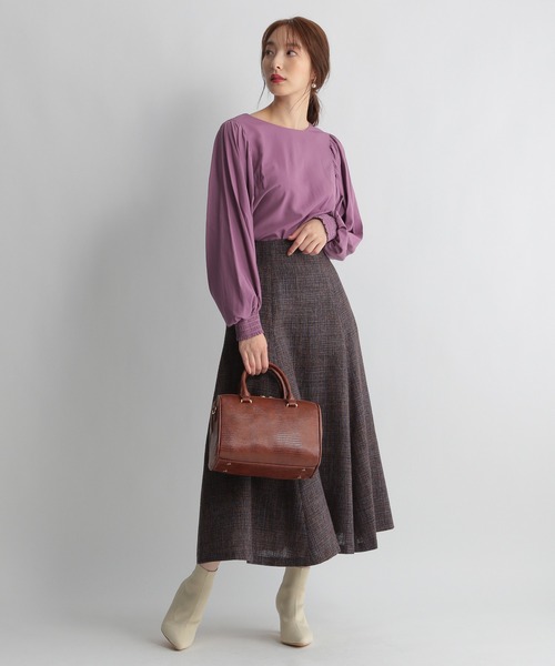 Andemiu（アンデミュウ）の「ツイードフレアスカート228257（スカート・レディース・ブラック/イエロー/ブルー/グレー・SMALL/MEDIUM）」の7枚目の写真